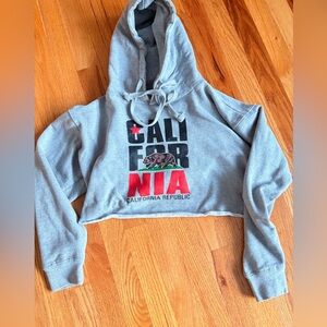 Gray California Republic Cropped Hoodie